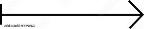 Right arrow icon. Different simple flat black style arrow icon isolated on white background. Straight pointed arrow icon. Black arrow pointing to the right. Black direction pointer.