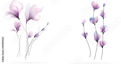 Watercolor flowers template frame vignette invitation illustration