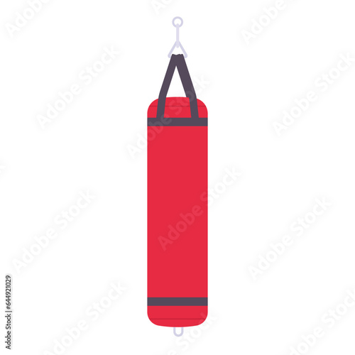 red punching bag hanging, gym equipment clip art preview
