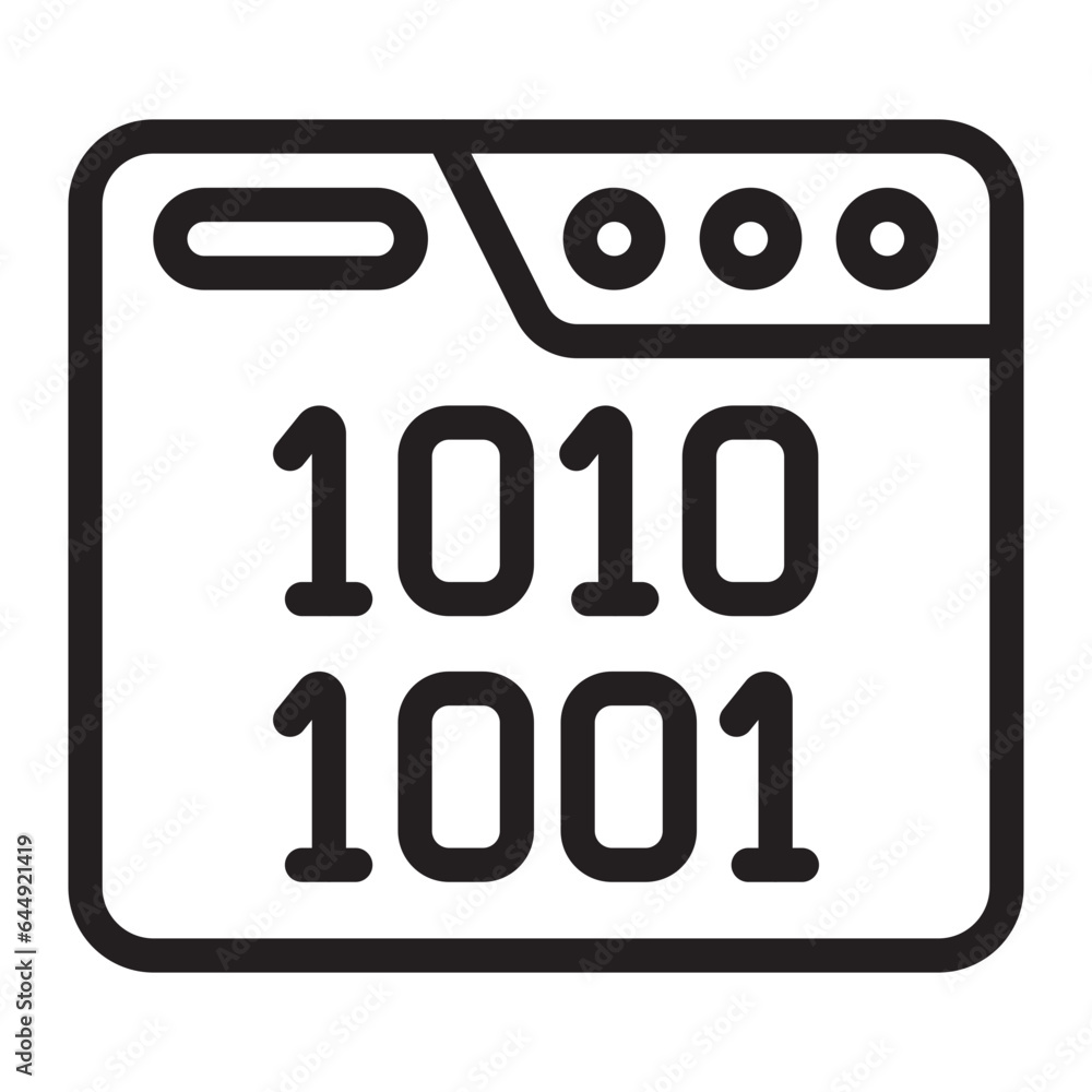 binary code line icon binary code line icon