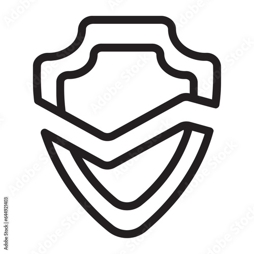 broken shield line icon