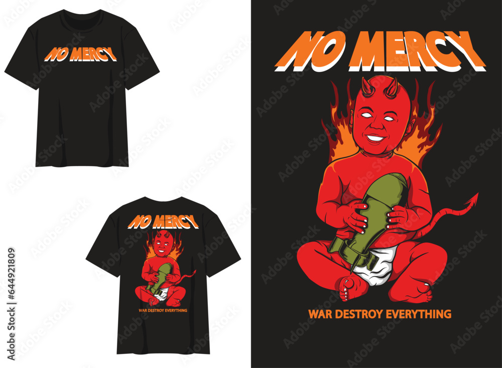No Mercy Retro Tsihrt Design streetwear tshirt 