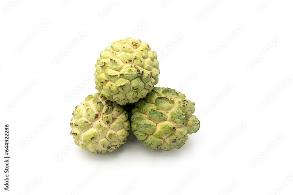 Fototapeta premium custard apple on white isolated.