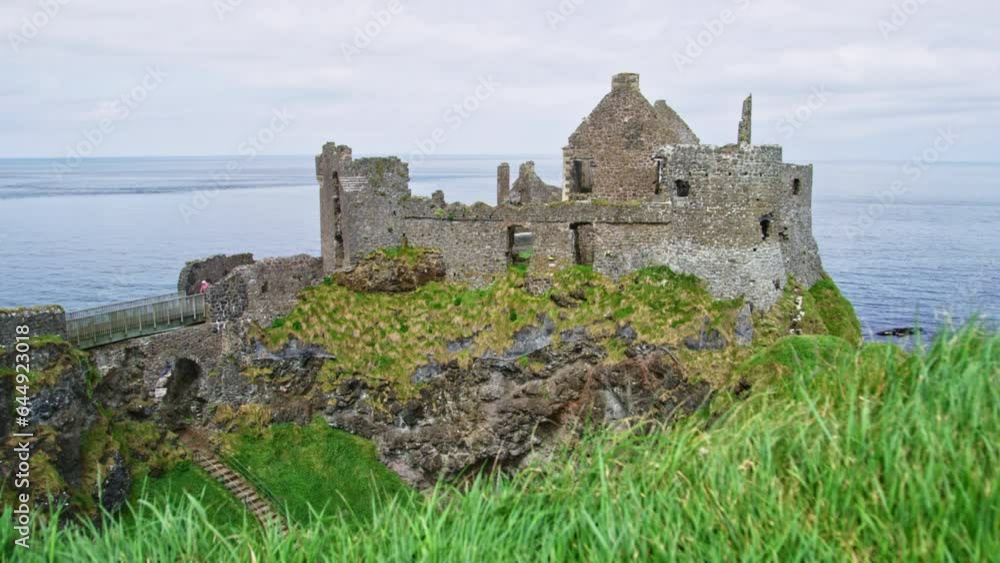 View of Dunluce Castle In Ireland View of Dunluce Castle In Ireland