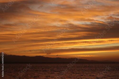 Beautiful golden sunset on the lake  © Palugada