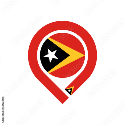 east timor flag map pin icon. vector illustration isolated on white background photo