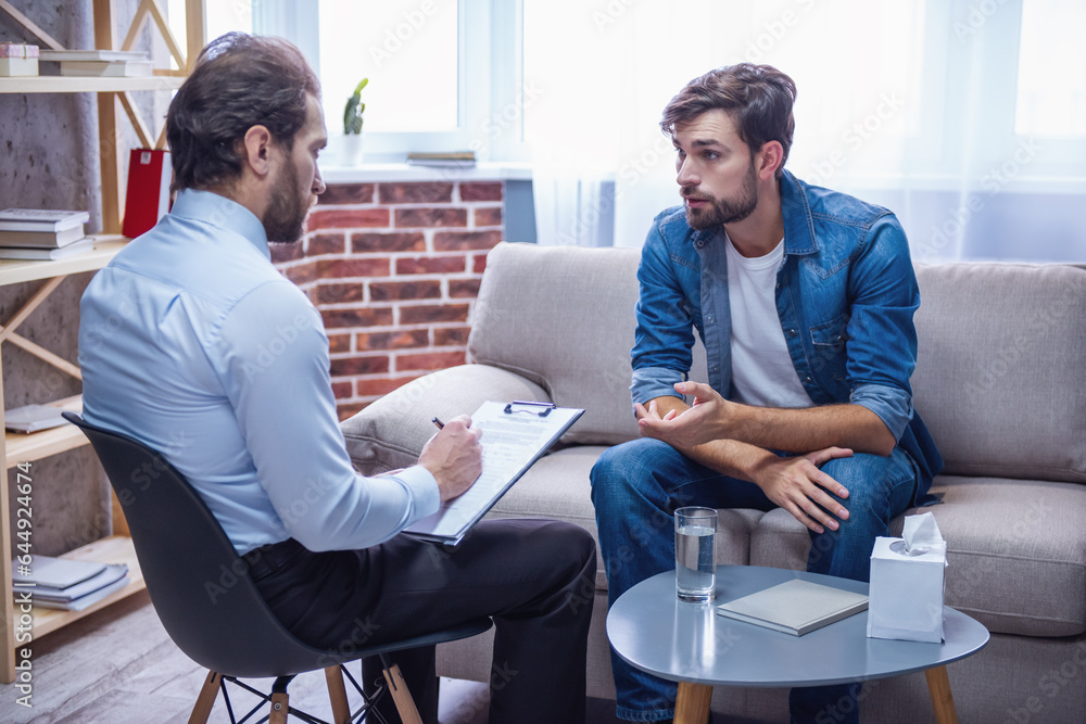 Man at the psychologist