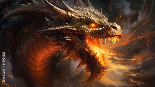 dragon spitting fire  high quality  16 9