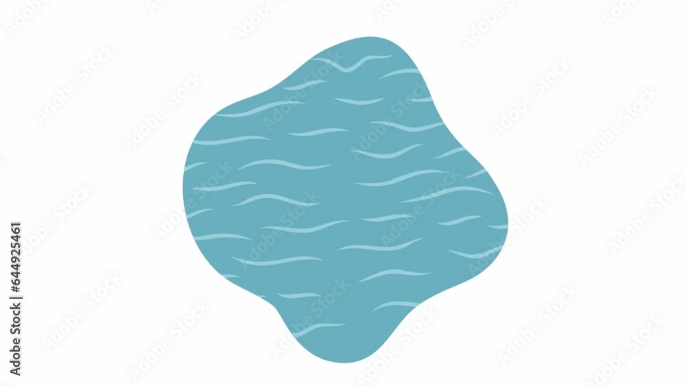 Ripples on water 2D object animation. Swimming pool surface from above ...