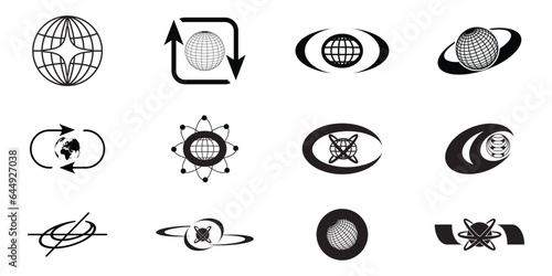 Retro futuristic elements for design. Big collection of abstract graphic geometric symbols and objects