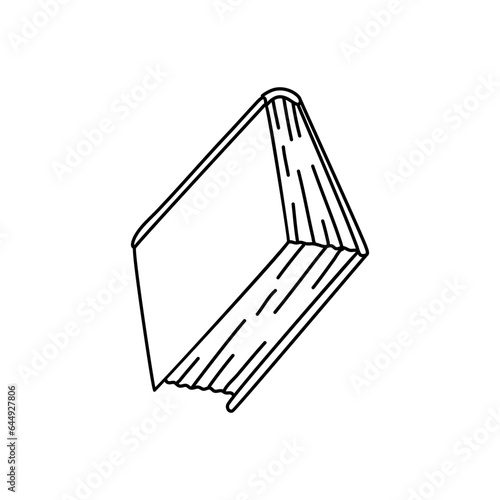 Book icon in doodle style. Hand drawn doodle book. Element for education or knowledge. Isolated on white background