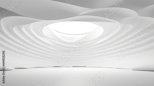 Fototapeta Naklejka Na Ścianę i Meble -  Beautiful abstract architecture background. 3D white intricate room. Modern Geometric Wallpaper. Futuristic Design. Textured background for presentation.