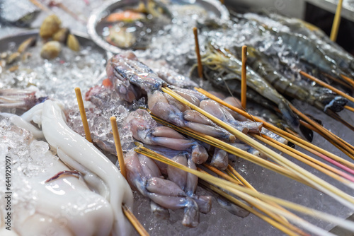 Photography Many  raw frogs in Jalan Alor street food in Kuala Lumpur