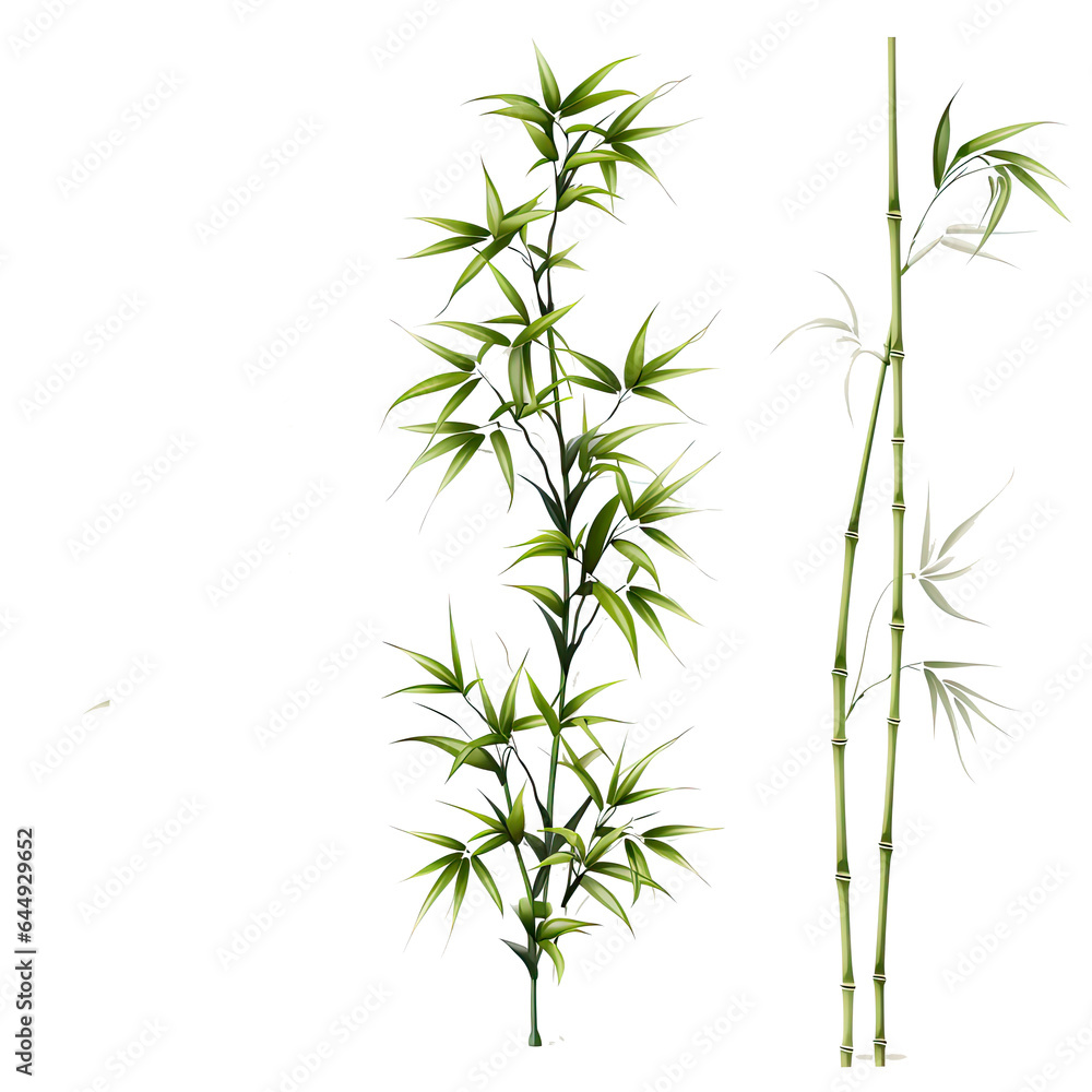 Fototapeta premium Bamboo Plant Green vector graphic