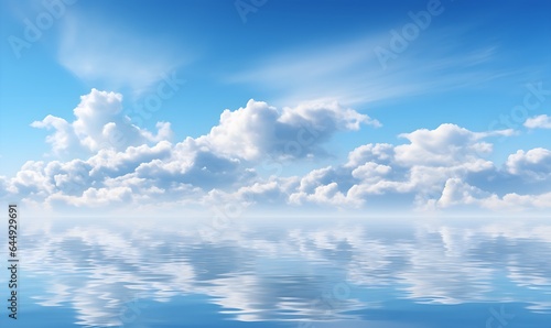Clouds reflected on water