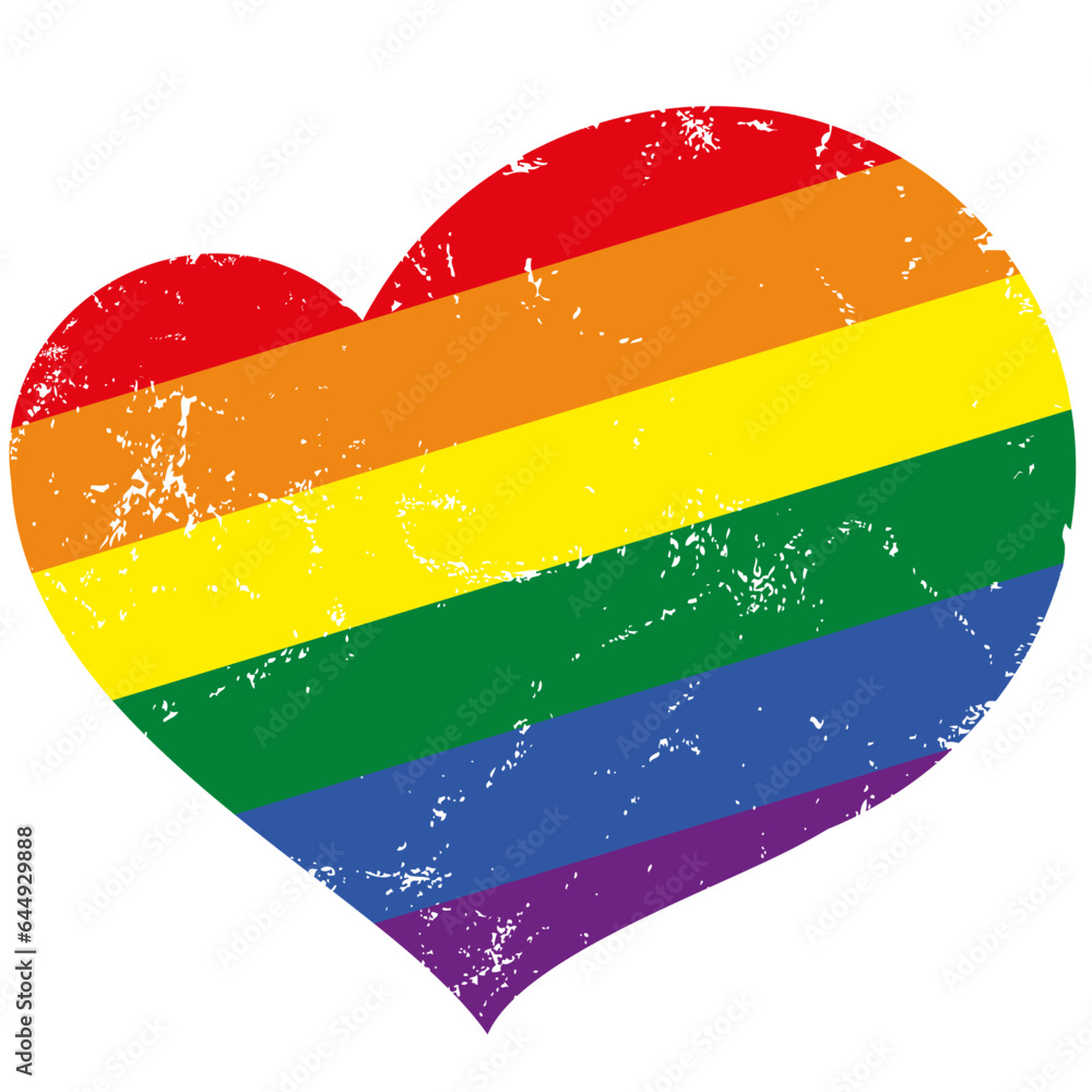 Obraz premium Sticker Herz Regenbogen