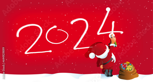 weihnachtskarte weihnachtsmann sprüht 2024