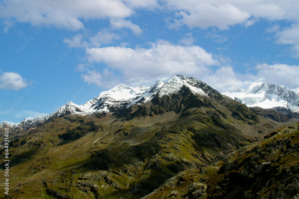 italian alps glacier with mountain peak