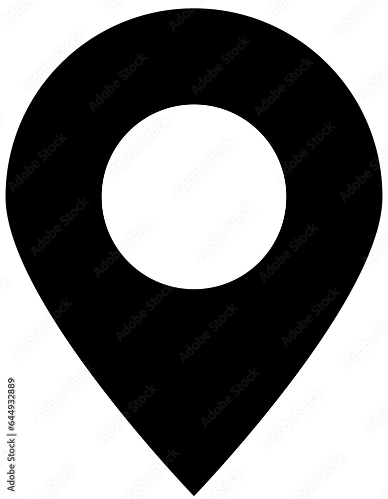Map pin simple flat vector icon. Monochrome black gps location pointer, geo tag isolated on transparent background Map pin simple flat vector icon. Monochrome black gps location pointer, geo tag isolated on transparent background