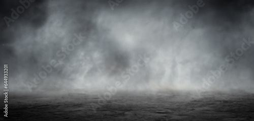 ground dark land background Smoke in the dark cracked ground scary