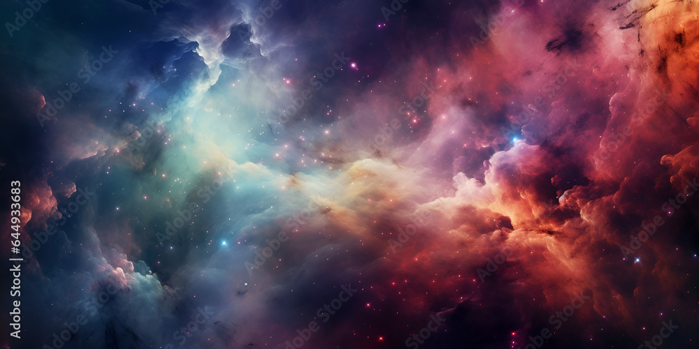 3d abstract space sky with stars and nebula Background ,background image with a mix of blue and purple colors