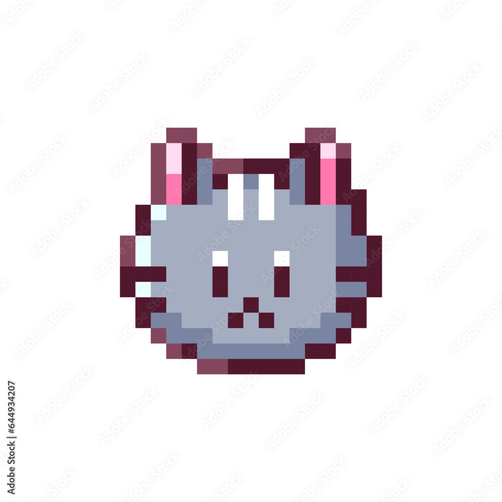 Pixel Art Cat Face. Retro 8bit Style Halloween Decor Feline Illustration. Ideal for Sticker, Retro Decorative Video Game Element, Game Asset, Emoji, Avatar or Cute Geek Patch. Pixel Art Cat Face. Retro 8bit Style Halloween Decor Feline Illustration. Ideal for Sticker, Retro Decorative Video Game Element, Game Asset, Emoji, Avatar or Cute Geek Patch.