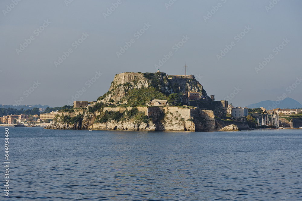 Panoramic View of Corfu with Old Town and Venetian Fortresses