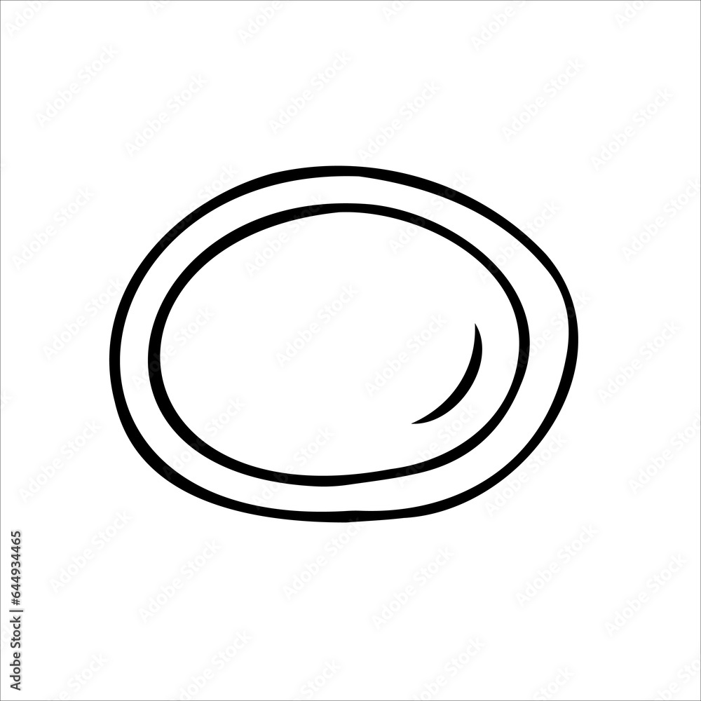 Kitchen plate, logo. Vector black and white hand-drawn illustration. Silhouette, icon, logo, sketch, template, doodles. Kitchen plate, logo. Vector black and white hand-drawn illustration. Silhouette, icon, logo, sketch, template, doodles.
