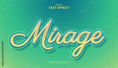 decorative editable green mirage text effect vector design
