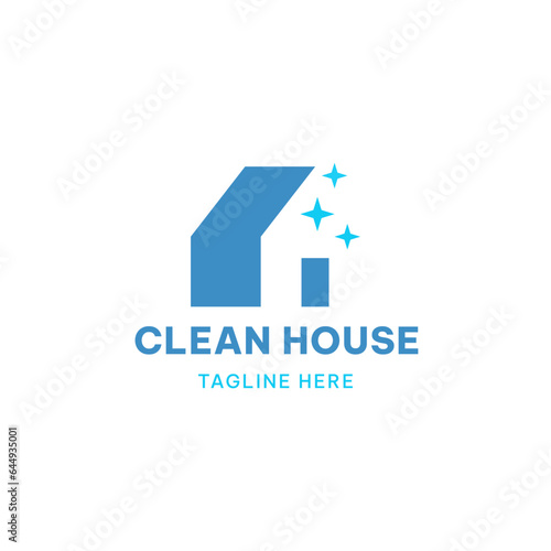 CLEAN HOUSE LOGO CONCEPT. WASHING SERVICE LOGO ICON