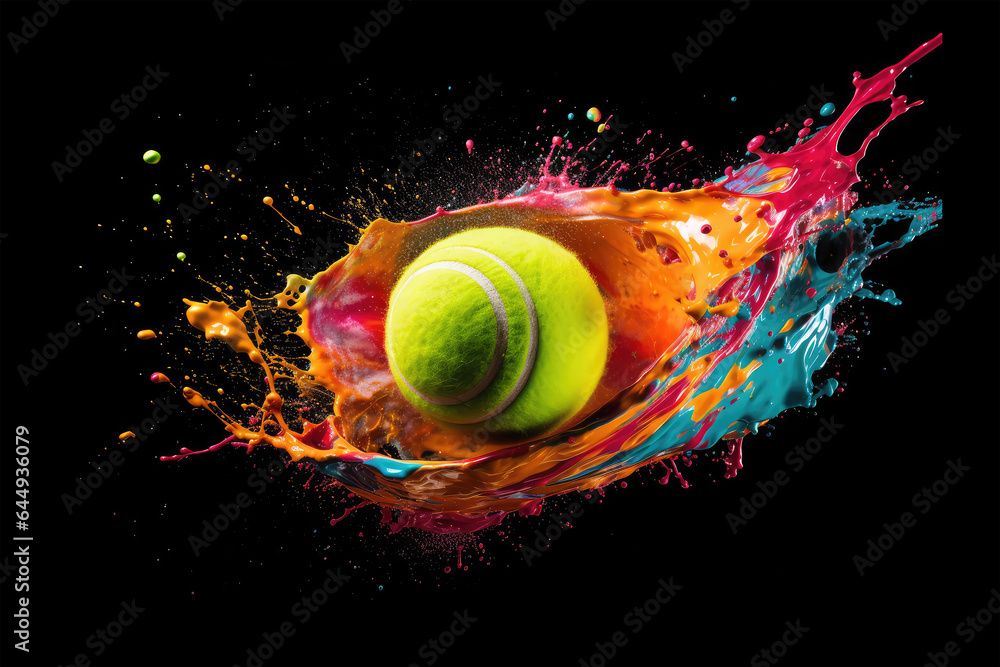 tennis players color splash on background