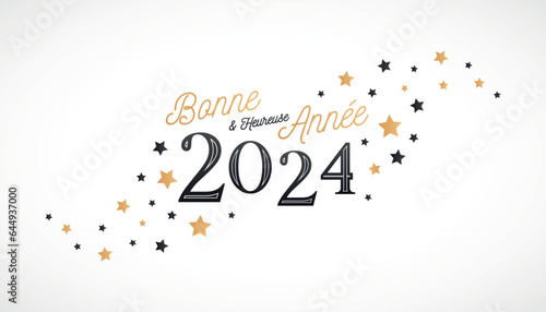 Bonne et heureuse année 2024 - Carte de voeux du nouvel an