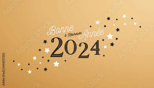 Bonne et heureuse année 2024 - Carte de voeux du nouvel an