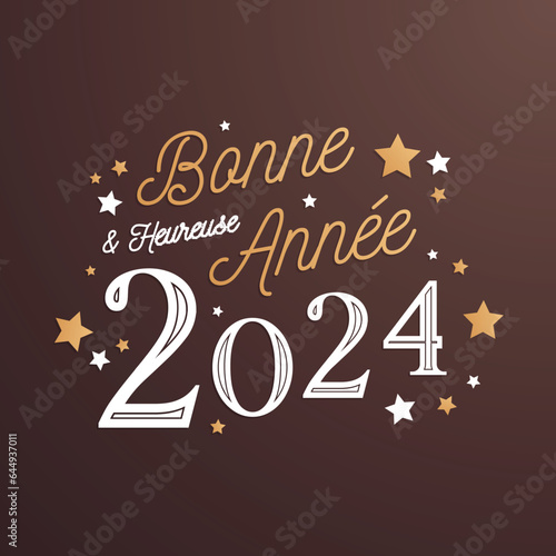 Bonne et heureuse année 2024 - Carte de voeux du nouvel an