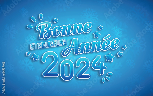Bonne et heureuse année 2024 - Carte de voeux du nouvel an
