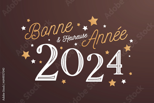 Bonne et heureuse année 2024 - Carte de voeux du nouvel an