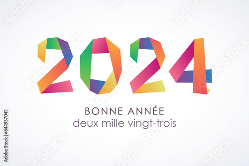Bonne et heureuse année 2024 - Carte de voeux du nouvel an