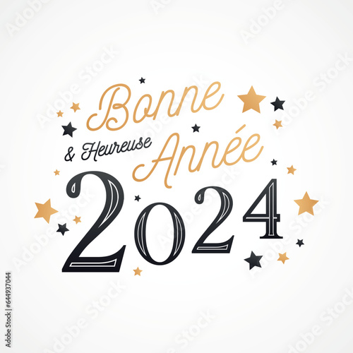 Bonne et heureuse année 2024 - Carte de voeux du nouvel an