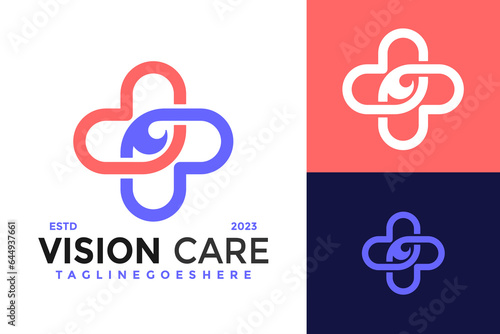 Vision care medical logo design vector symbol icon illustration