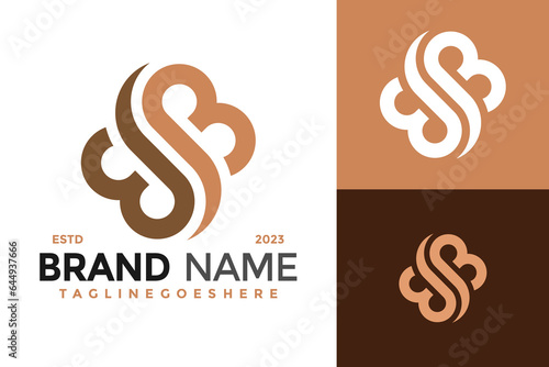 Letter BB or SB Monogram logo design vector symbol icon illustration