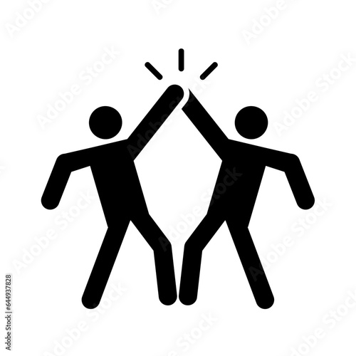 people giving high fives, vector icon