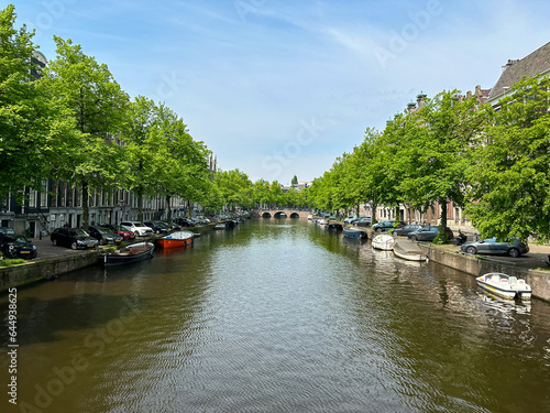 Canals of Amsterdam During the Day in Spring in the Netherlands