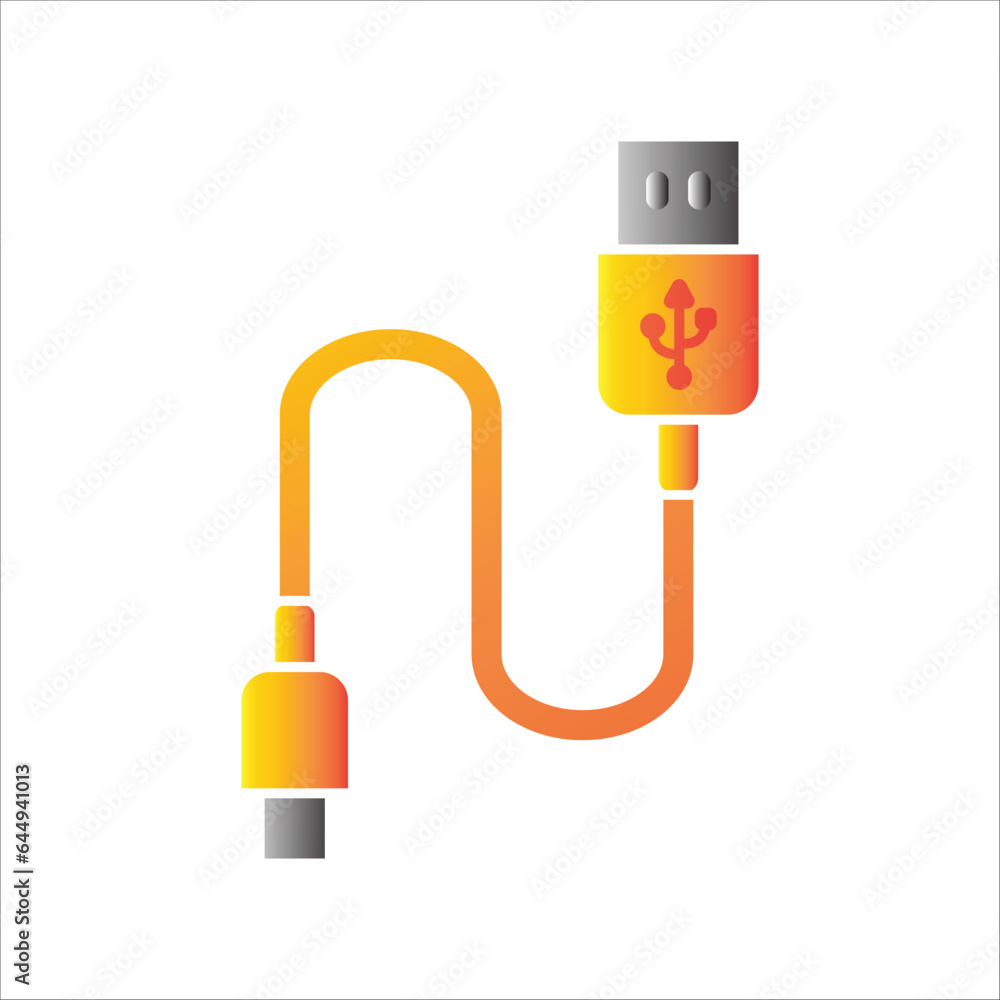 USB cable icon simple design art eps 10 USB cable icon simple design art eps 10