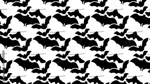 BAT PATTERN SEAMLESS HALLOWEEN DECORATION DESIGN BACKGROUND VECTOR