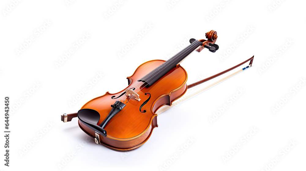 Fototapeta premium Violin isolated on white background. Generative Ai