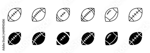 Football ball icon. American football vector icons collection.Rugby ball icons. EPS 10