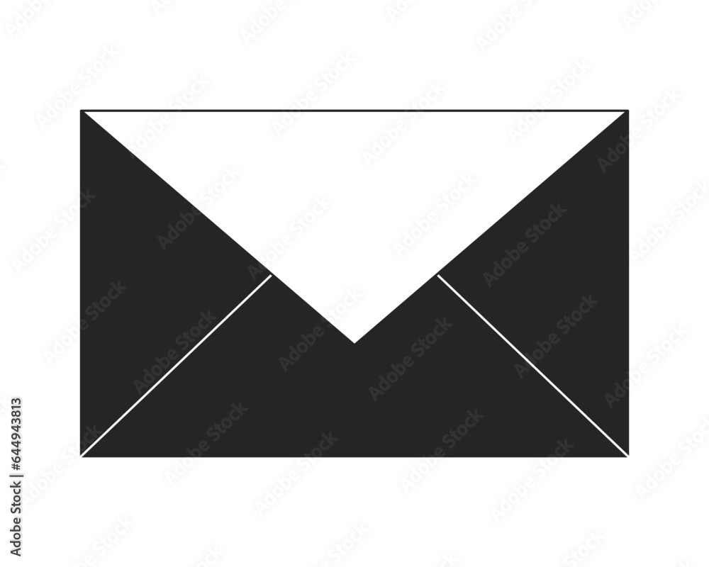 Closed envelope flat monochrome isolated vector object. Unreaded letter. Correspondence. Editable black and white line art drawing. Simple outline spot illustration for web graphic design Closed envelope flat monochrome isolated vector object. Unreaded letter. Correspondence. Editable black and white line art drawing. Simple outline spot illustration for web graphic design