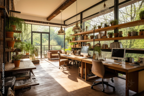Embracing Nature: A Rustic Haven in the Heart of the Office