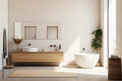 Serene Escape  A Scandinavian-Inspired Bathroom Oasis With Minimalist Aesthetics  Organic Elements  and Timeless Appeal