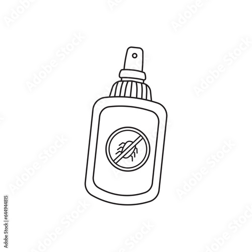 Hand drawn Kids drawing Cartoon Vector illustration insecticide icon Isolated on White Background